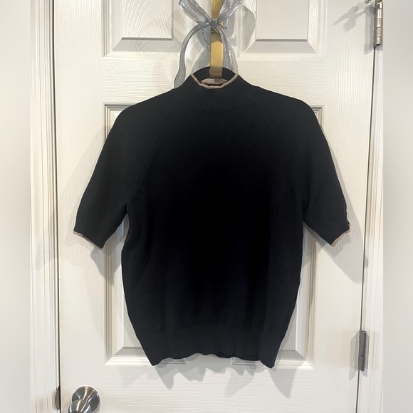 Ann Taylor Navy Short Sleeve Knit - Picture 1 of 8